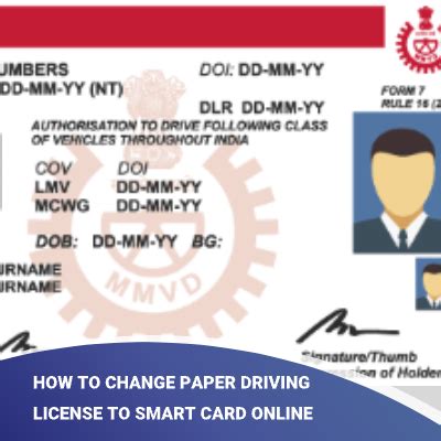 convert old license to smart card online|paper driving license to card.